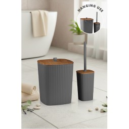 Safir Bathroom Set 2 Pcs  / Wooden-Anthracite