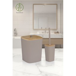 Safir Bathroom Set 2 Pcs / Bamboo / Brown