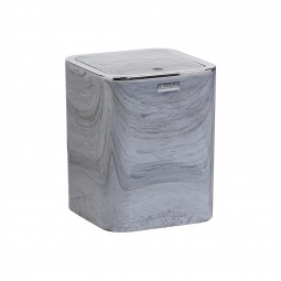 Square Marble Chrome Trash Can