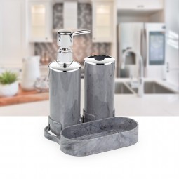 Marble Design Chrome Soap Dispenser with Organizer