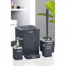 Double Layer Square Bathroom Set (5 Pcs) Chrome - Anthracite