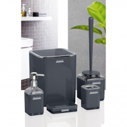 Square Bathroom Set (5 Pcs) - Anthracite