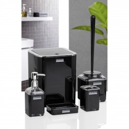 Square Bathroom Set (5 Pcs) - Black