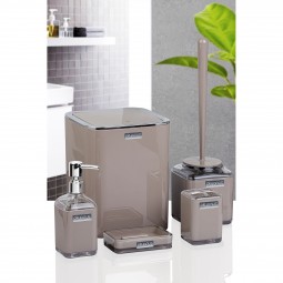 Square Bathroom Set (5 Pcs) - Brown