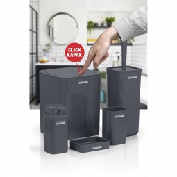 Square Bathroom Set (5 Pcs) - Anthracite