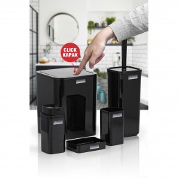 Square Bathroom Set (5 Pcs) - Black