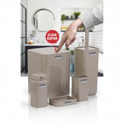 Square Bathroom Set (5 Pcs) - Brown