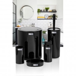 Round Bathroom Set (5 Pcs) Black