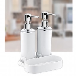 Double Soap Dispenser With Organizer White