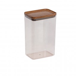 Practical Rectangle Storage Jar No:3  Wooden - (3100 ML)