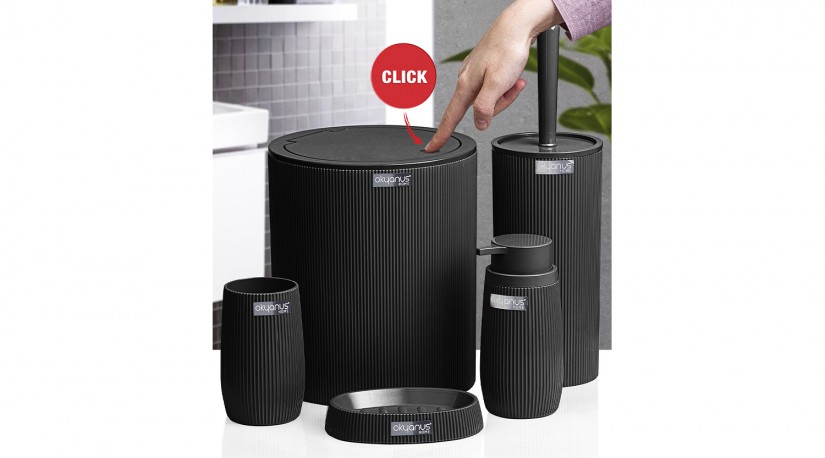 Bella Bathroom Set (5 Pcs) - Black