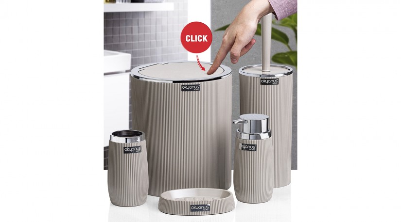 Bella Bathroom Set (5 Pcs) Chrome - Brown