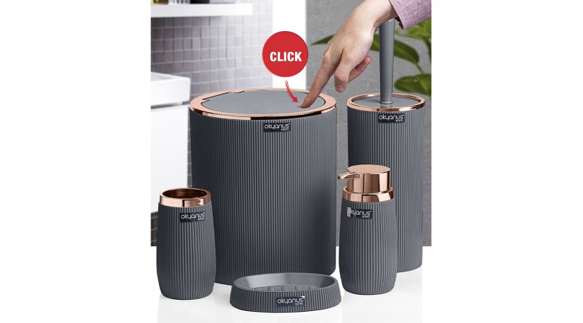 Bella Bathroom Set (5 Pcs) Rose - Anthracite