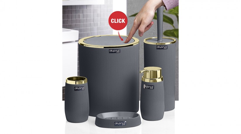 Bella Bathroom Set (5 Pcs) Gold - Anthracite