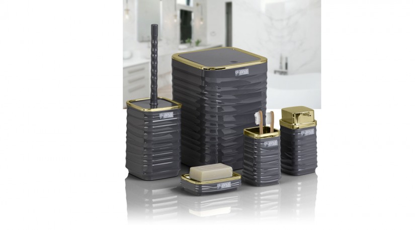 Luna Square 5 PCS Bathroom Set/Gold-Antrachite