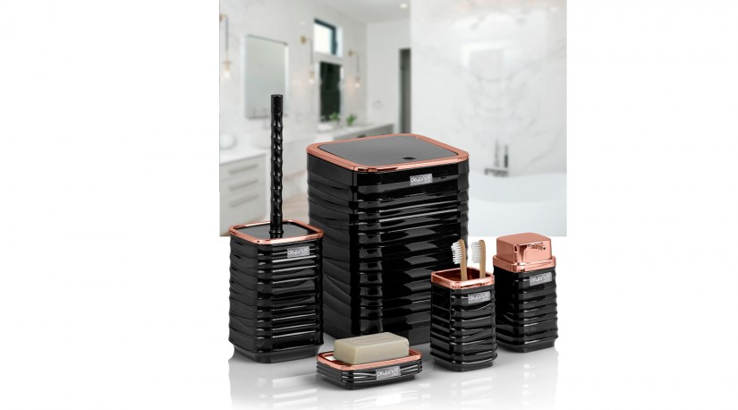 Luna Square 5 PCS Bathroom Set/Rose-Black