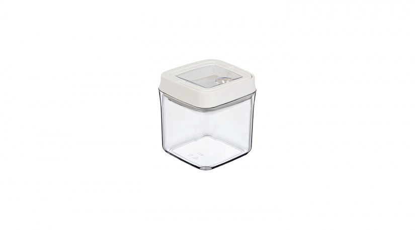 Vacuum Square Storage Jar No:2 White (700 ML)