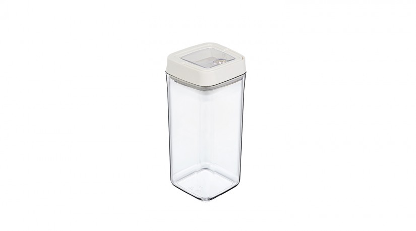 Vacuum Square Storage Jar No:4 White (1200 ML)
