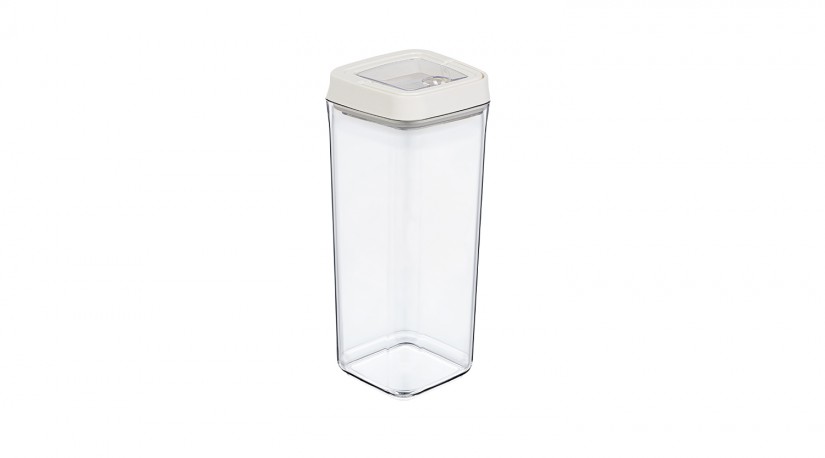 Vacuum Square Storage Jar No:5 White (1700 ML)