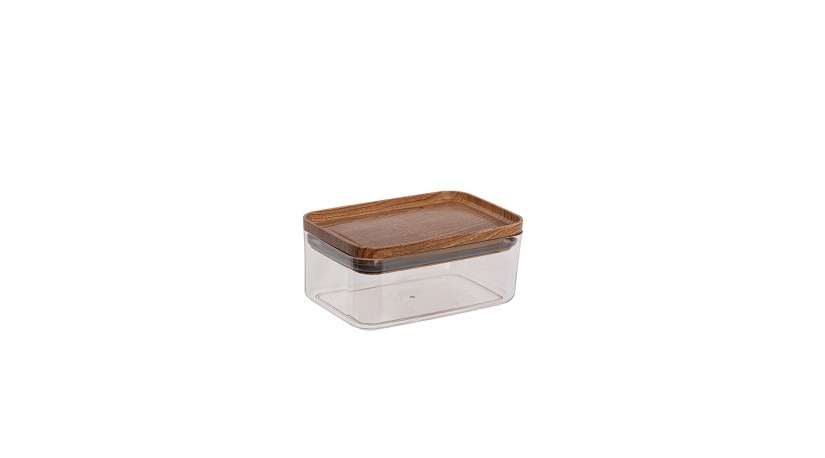 Practical Rectangle Storage Jar No:1  Wooden - (700 ML)