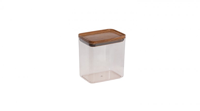 Practical Rectangle Storage Jar No:2  Wooden - (2100 ML)