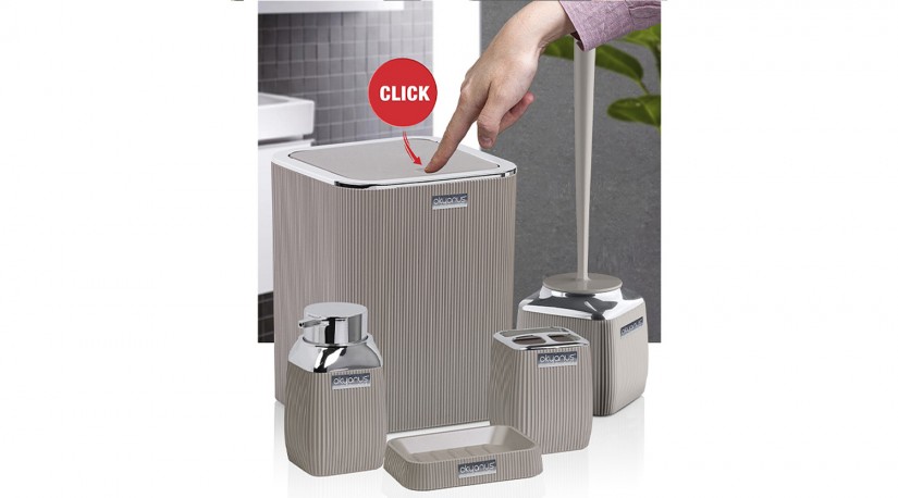 Diva Bathroom Set (5 Pcs) Chrome - Brown