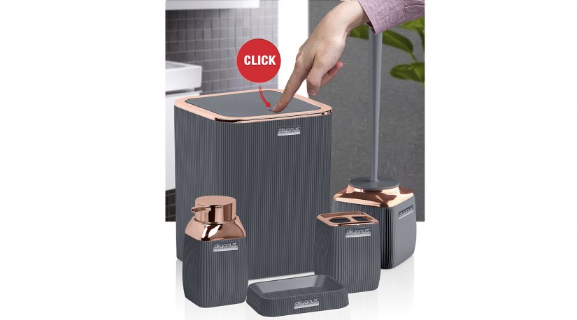 Diva Bathroom Set (5 Pcs) Rose - Anthracite