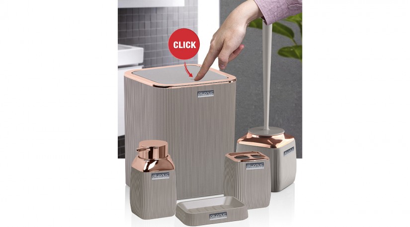 Diva Bathroom Set (5 Pcs) Rose - Brown
