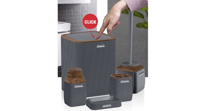 Diva Bathroom Set (5 Pcs) Wooden - Anthracite