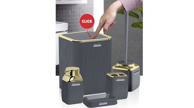 Diva Bathroom Set (5 Pcs) Gold - Anthracite
