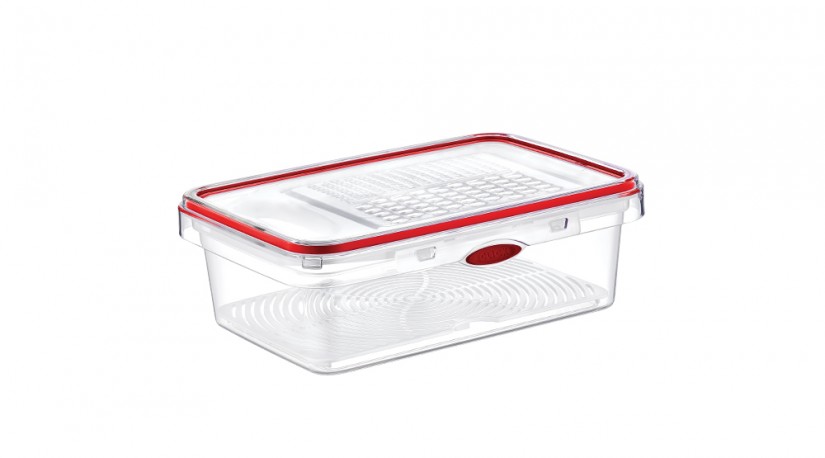 Smart Click Storage Container With Grater (1600 ml) Red