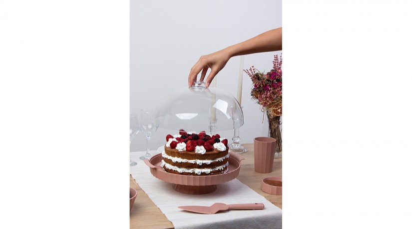 COLISEUM ROUND CAKE PLATE WITH LEG