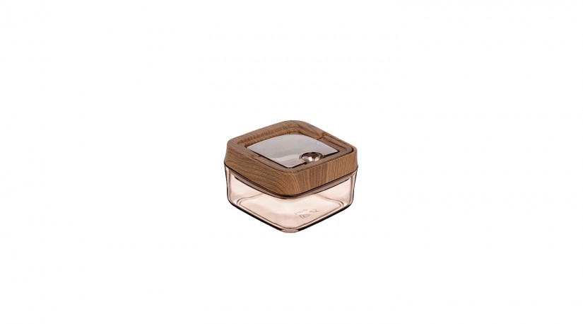 Vacuum Square Storage Jar No:1 Wooden - (250 ML)