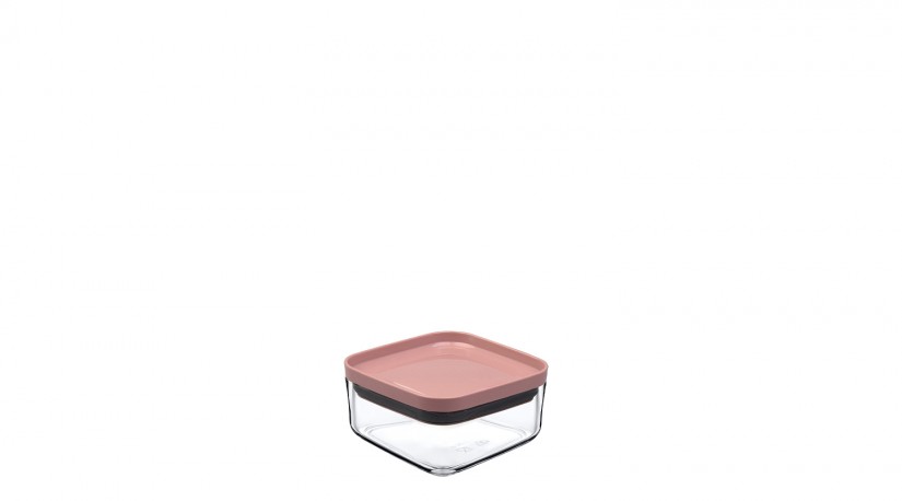 Square  Suction Storage Jar - Colorful Lid (250 Ml)