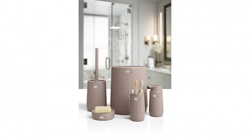 Nida Bathroom Set (5 pcs) / Brown