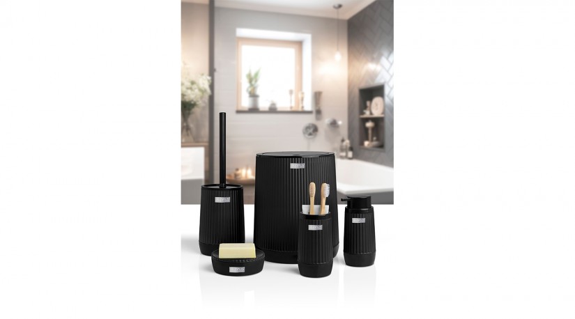 Nida Bathroom Set (5 pcs) / Black