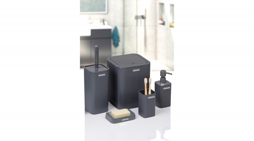 Mina Square 5 Pcs Bathroom Set / Anthracite