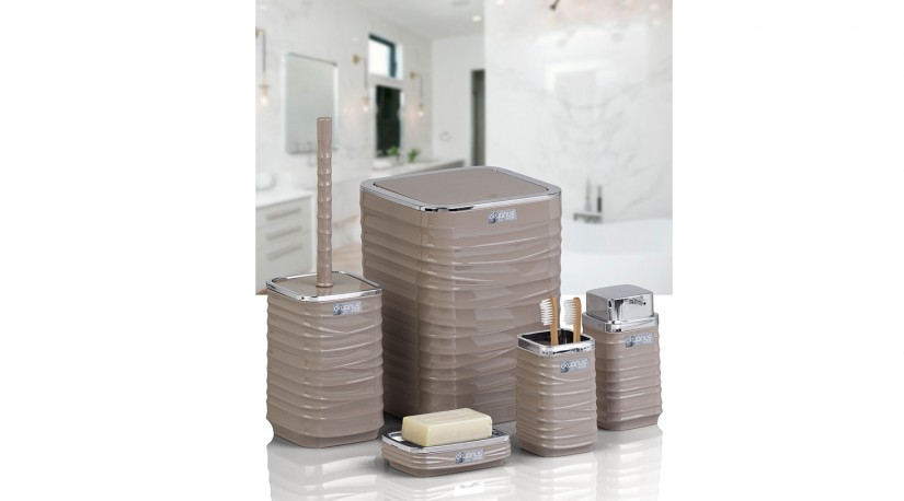 Luna 5 PCS Bathroom Set/Chrome-Brown