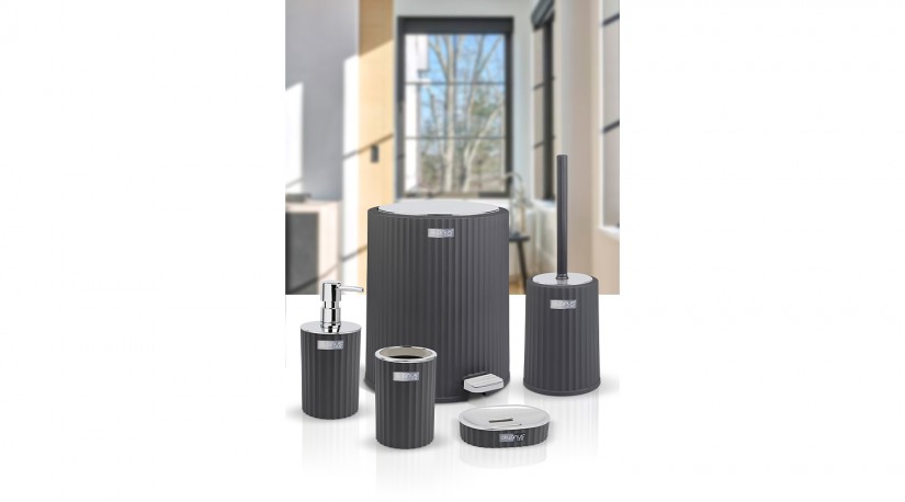 Coliseum 5 Pcs Bathroom Set Chrome - Anthracite