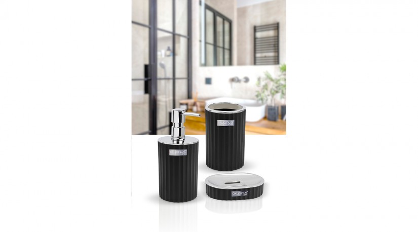 Coliseum 3 Pcs Bathroom Set - Chrome