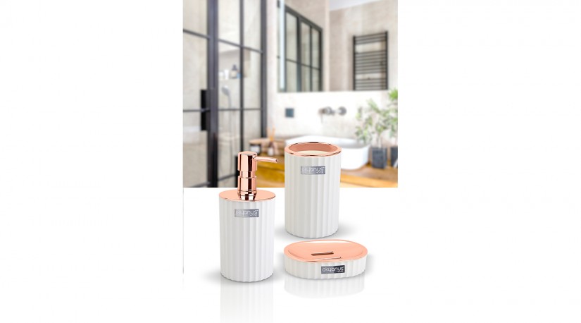 Coliseum 3 Pcs Bathroom Set - Rose Gold