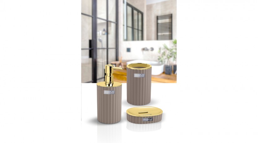 Coliseum 3 Pcs Bathroom Set - Gold