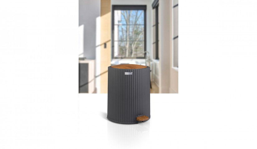 Coliseum Trash can with Pedal  / Wood