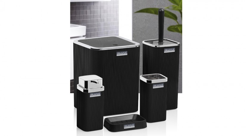 Stella Bathroom Set (5 Pcs) Chrome - Black