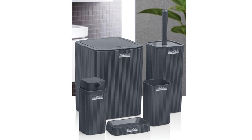 Stella Bathroom Set (5 Pcs) - Anthracite