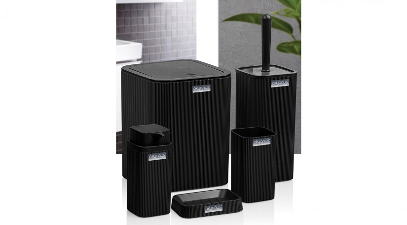 Stella Bathroom Set (5 Pcs) - Black