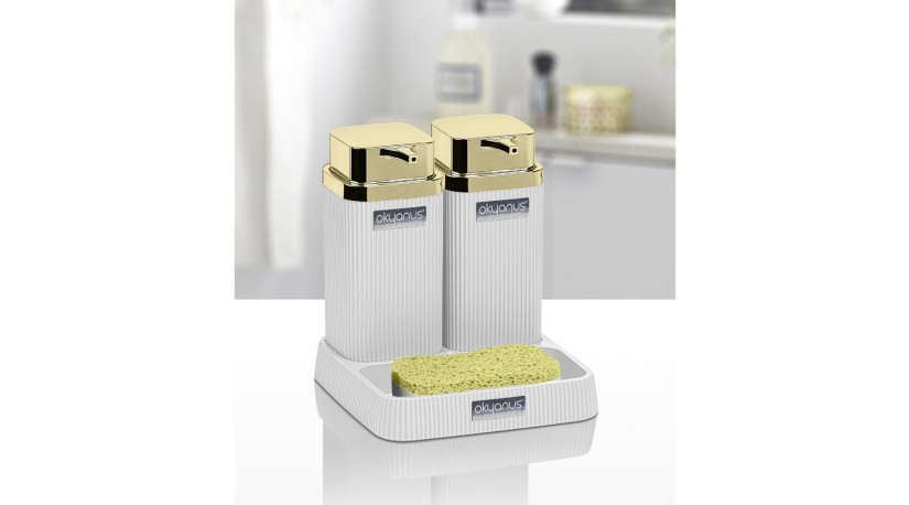 Stella Twins Soap Dispenser Gold - White