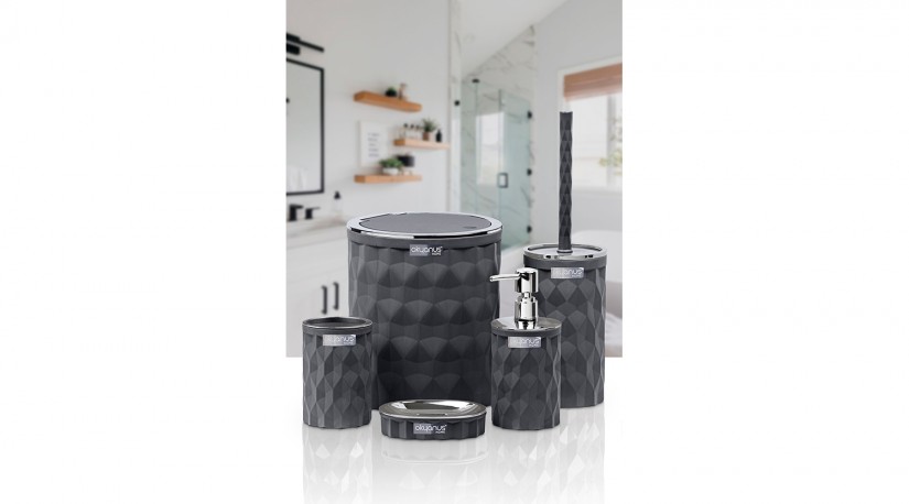 Diamond Bathroom Set (5 Pcs) Chrome - Anthracite