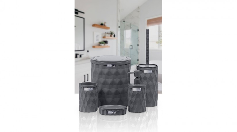 Diamond Bathroom Set (5 Pcs) - Anthracite