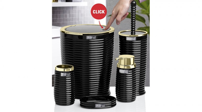 Elegance Bathroom Set (5 Pcs) Gold - Black